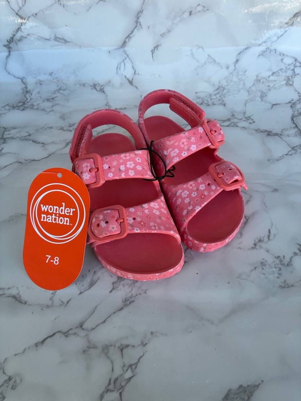 Toddler Wonder Nation Pink Floral Sandals US Size 7-8 Baby